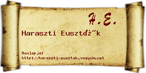 Haraszti Euszták névjegykártya